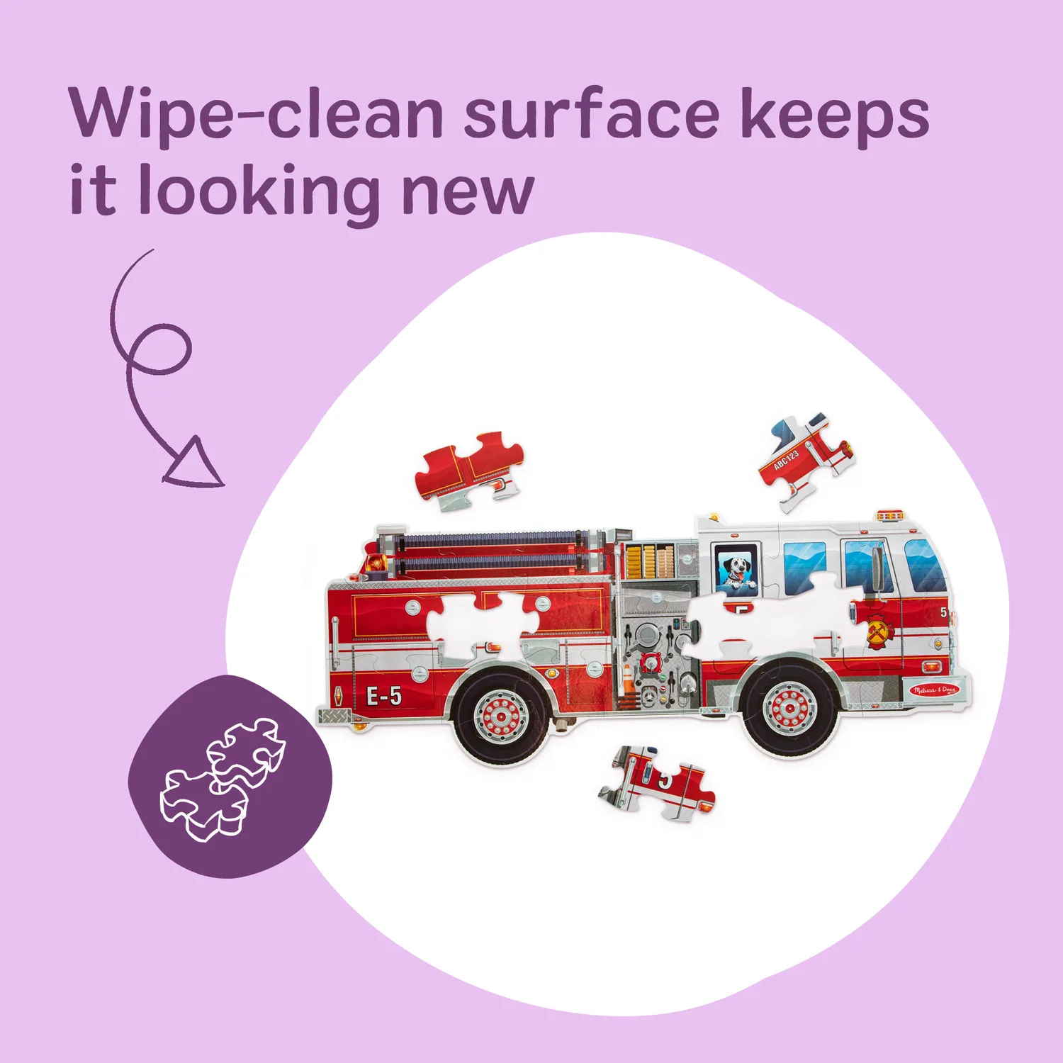 Melissa & Doug Giant Fire Truck Bodenpuzzle 24 Teile XXL
