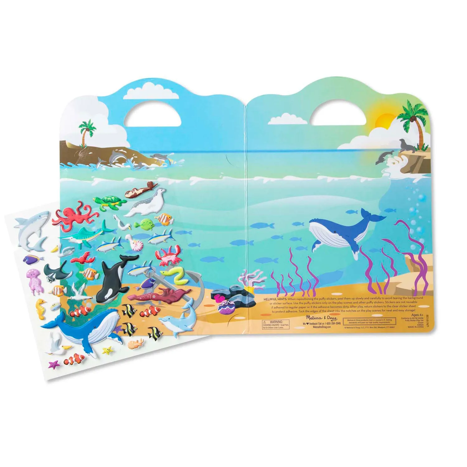 Melissa & Doug Puffy Sticker Set Ozean 40-teilig wiederverwendbar