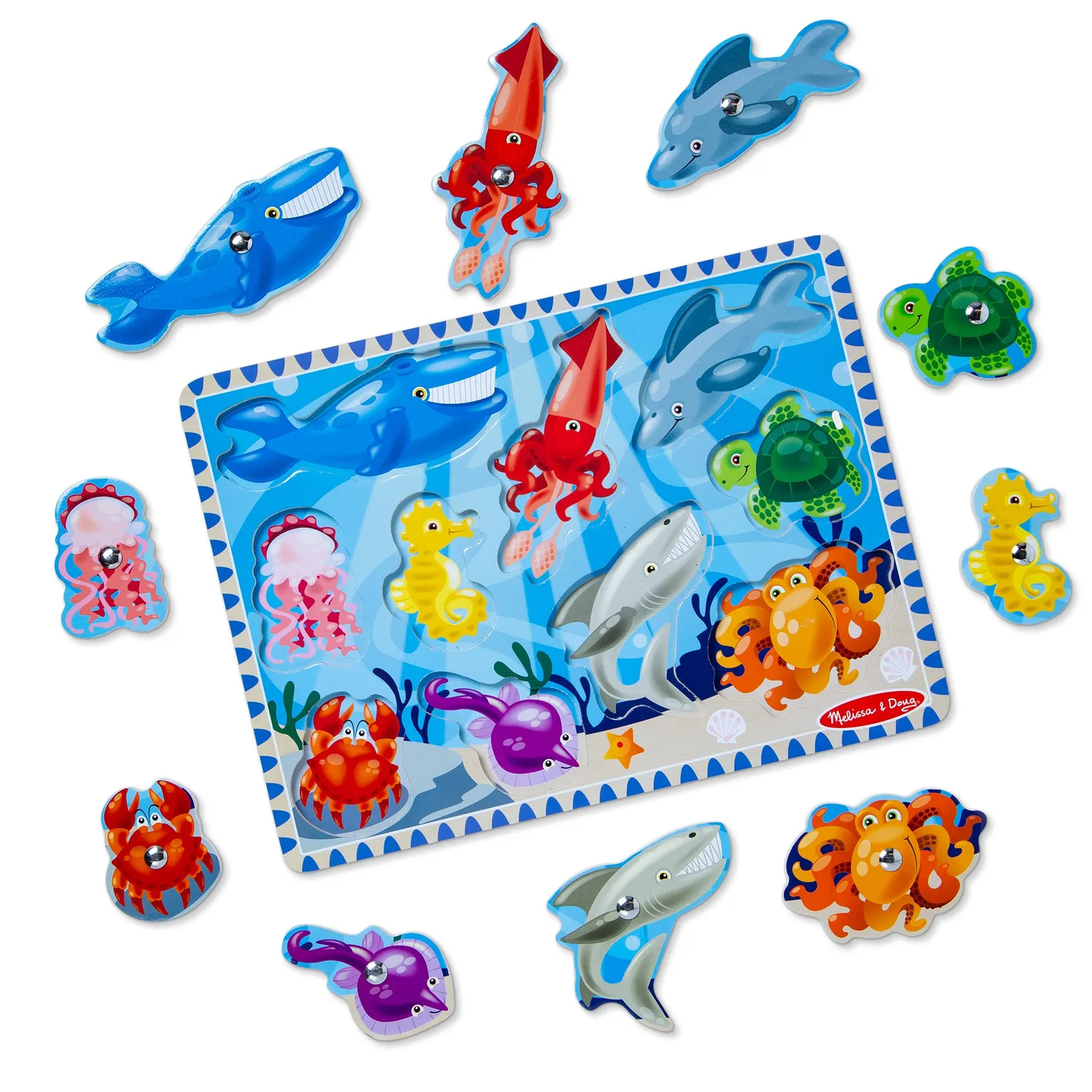 Melissa & Doug Fishing Angelspiel Magnetpuzzle Holz 10-teilig