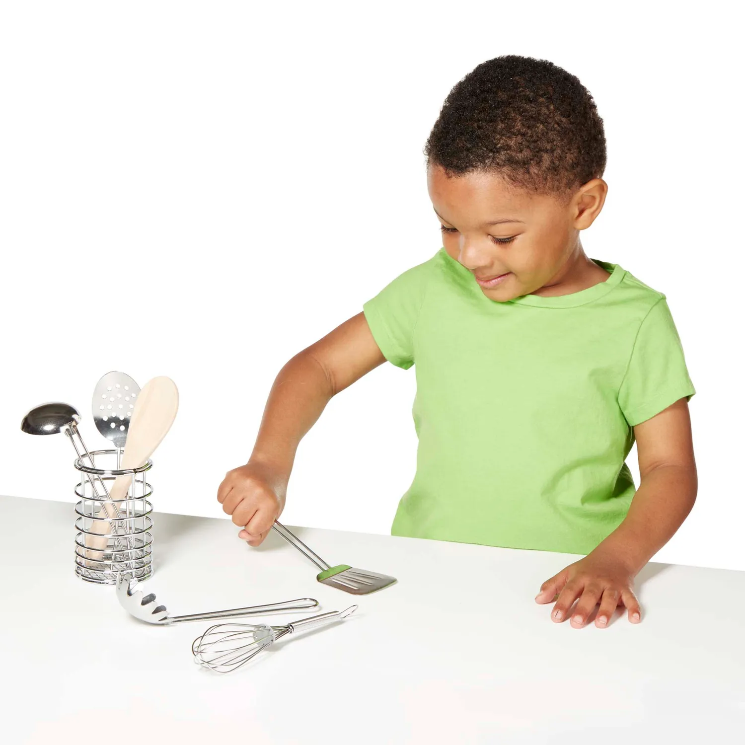 Melissa & Doug Stir & Serve Kochutensilien 7-teilig Edelstahl
