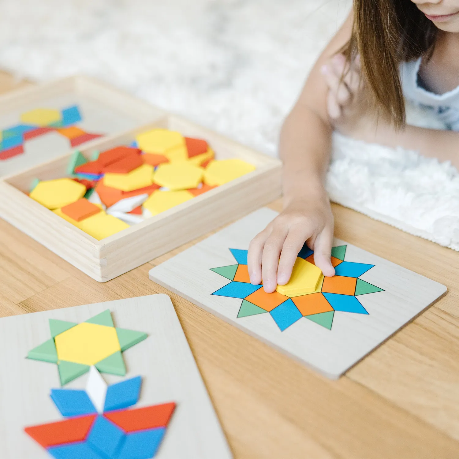 Melissa & Doug Pattern Blocks Legespiel Holz 120 Teile
