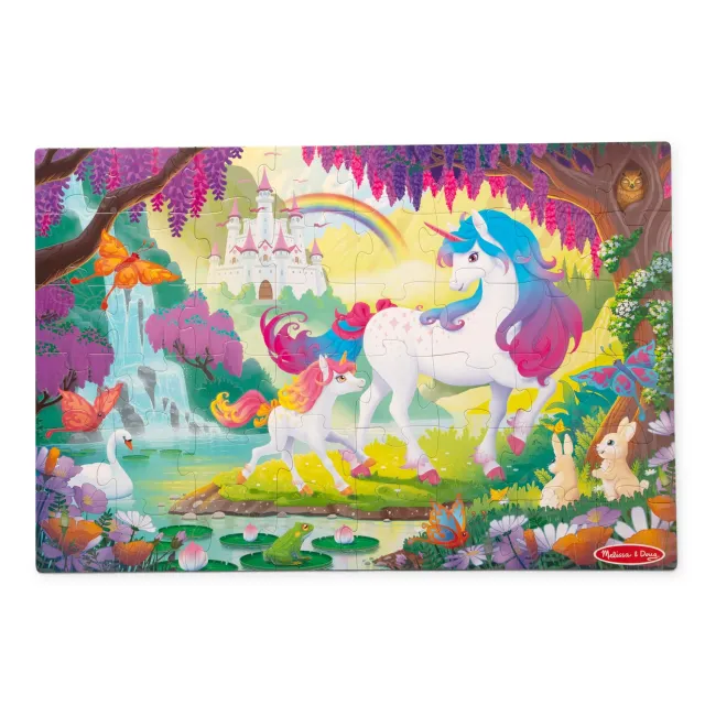 Melissa & Doug Glow-in-the-Dark Unicorn Bodenpuzzle 48 Teile leuchtend