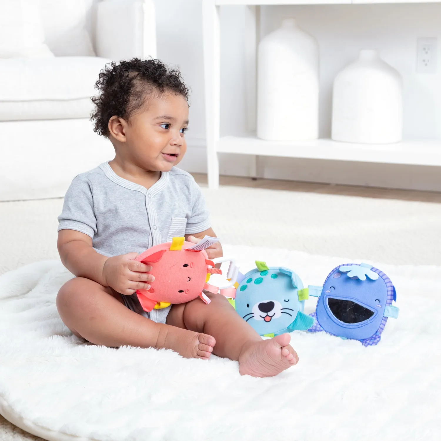 Melissa and Doug Ocean Waves Bounce Back Links Babyspielzeug 3er Set