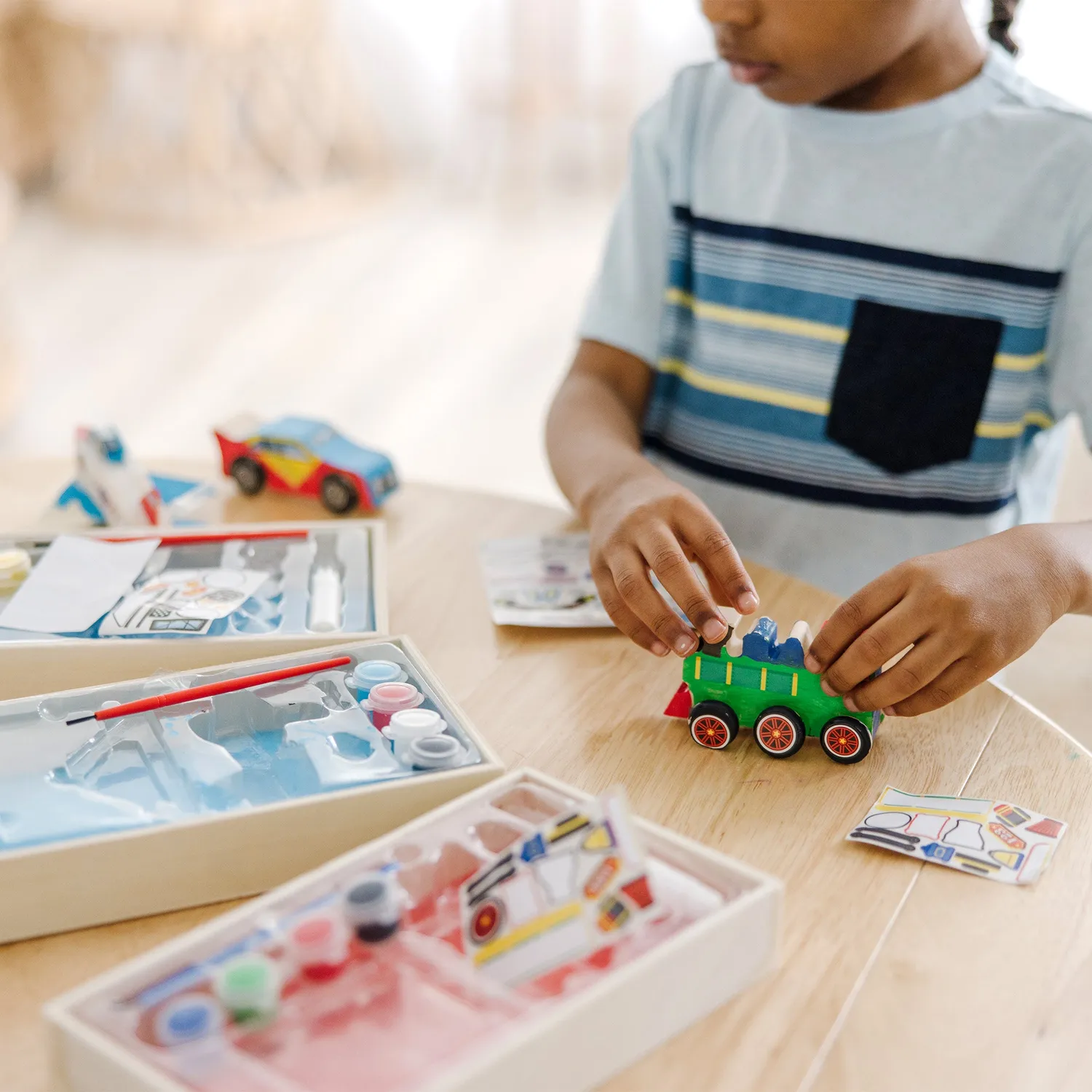 Melissa & Doug Createed by Me Bastelset Fahrzeuge 3er-Pack Holz