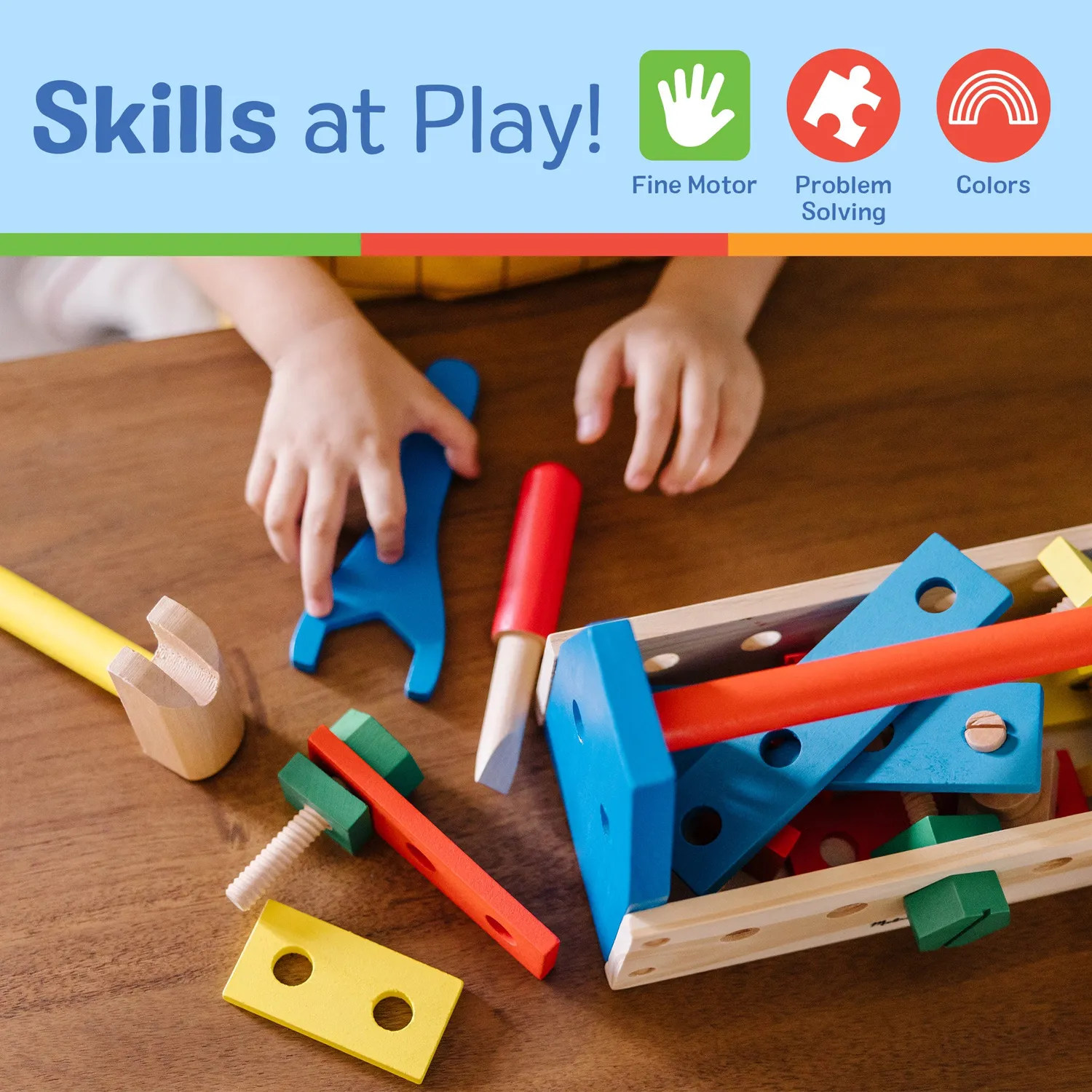 Melissa & Doug Wooden Take-Along Werkzeugkoffer 24-teilig