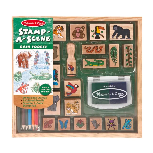 Melissa & Doug Stamp-a-Scene Rain Forest Stempelset 20-tlg abwaschbar