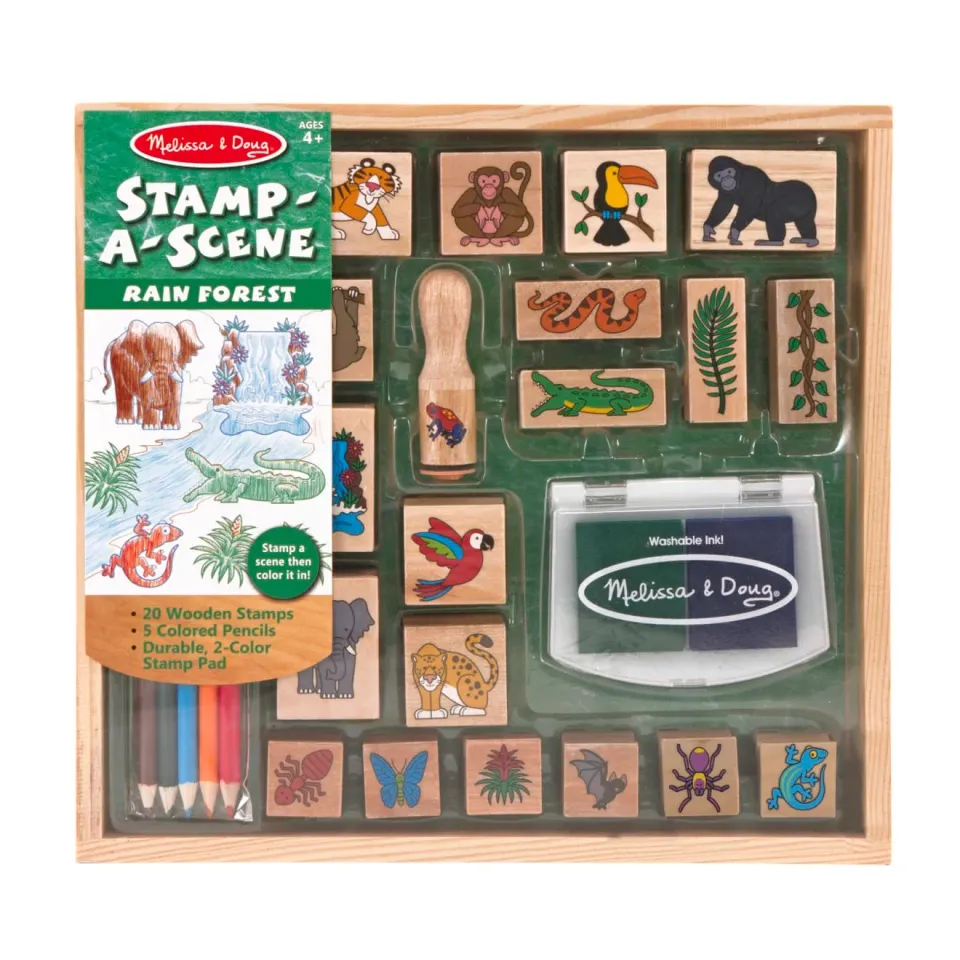 Melissa & Doug Stamp-a-Scene Rain Forest Stempelset 20-tlg abwaschbar