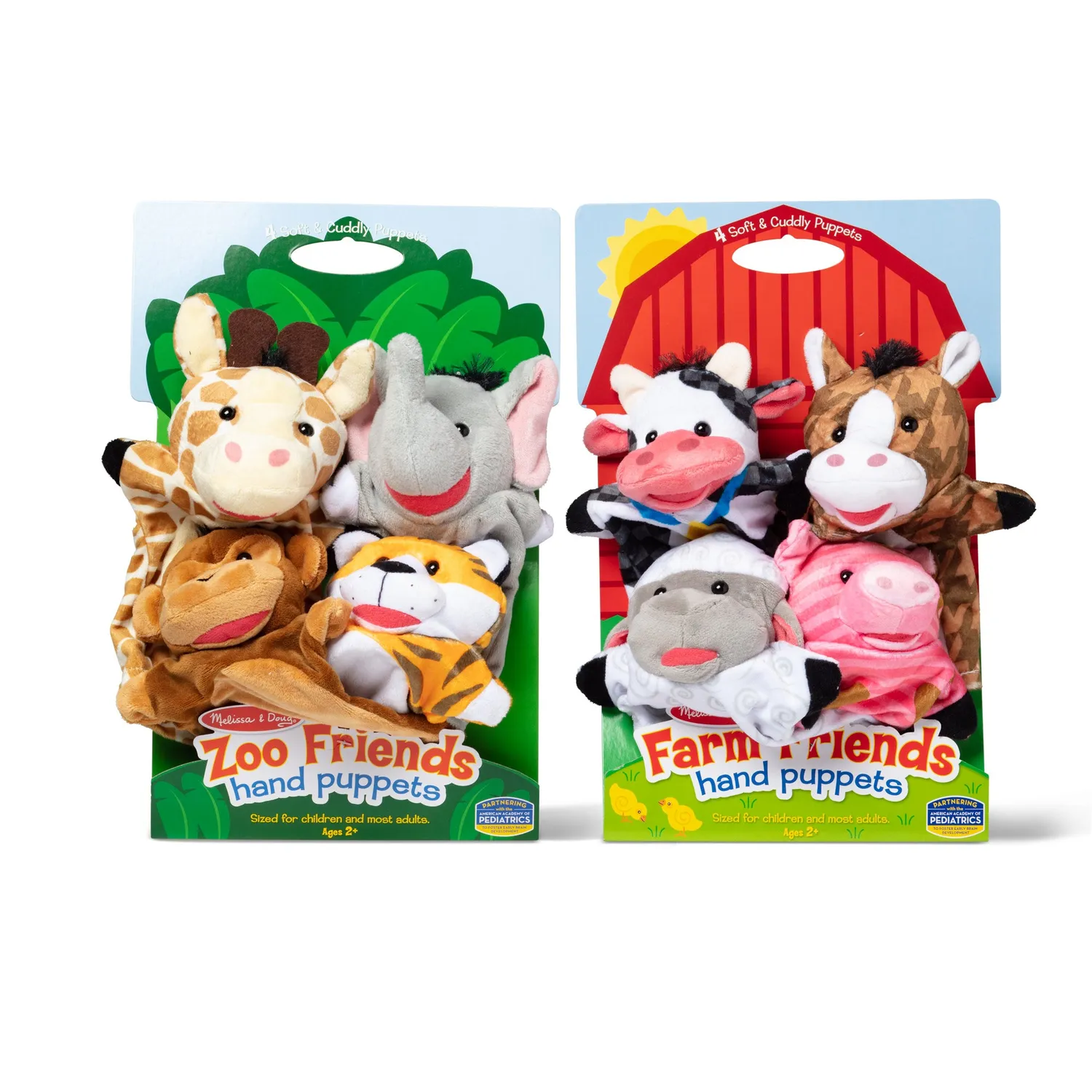 Melissa & Doug Farm Zoo Friends Handpuppen 8er Set Stoff
