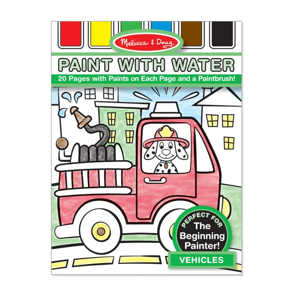 Melissa & Doug Paint with Water Vehicles Malbuch Wasser 20 Szenen