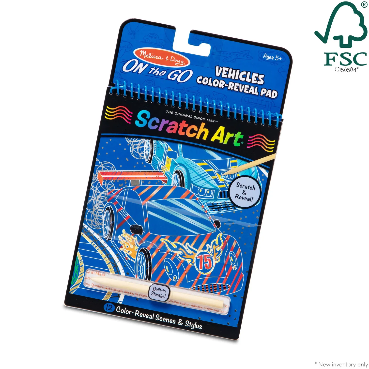 Melissa & Doug Vehicles Color-Reveal Kratzheft Fahrzeuge ab 3 Jahre