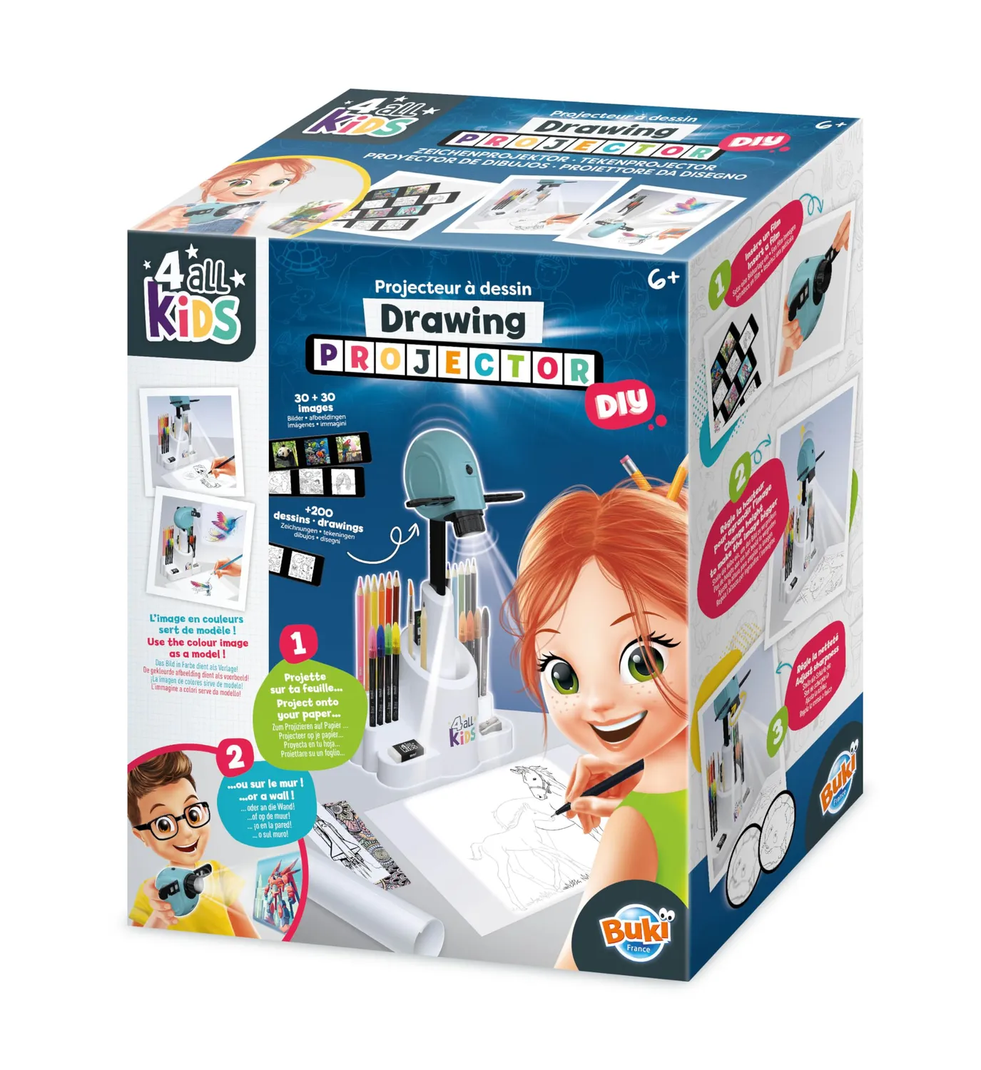 Buki FK004 Zeichenprojektor Set türkis mit 200 Motiven
