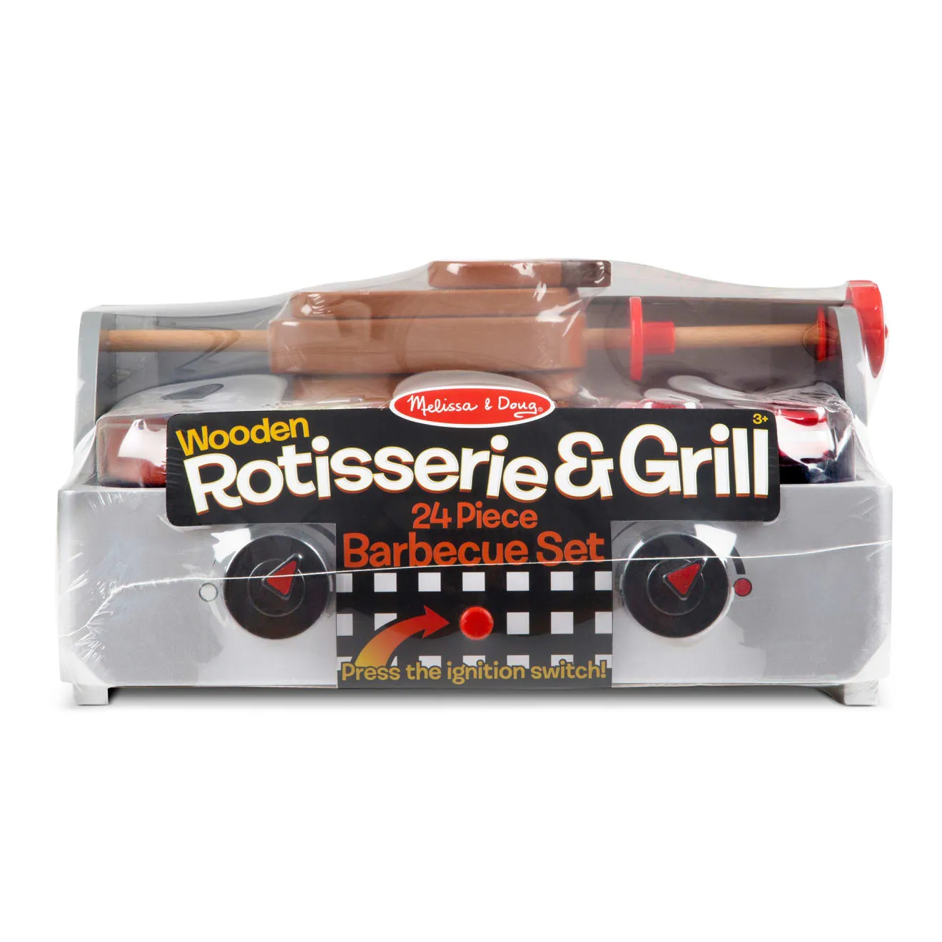 Melissa & Doug Rotisserie & Grill Barbecue Set Grillspiel 24-tlg Holz