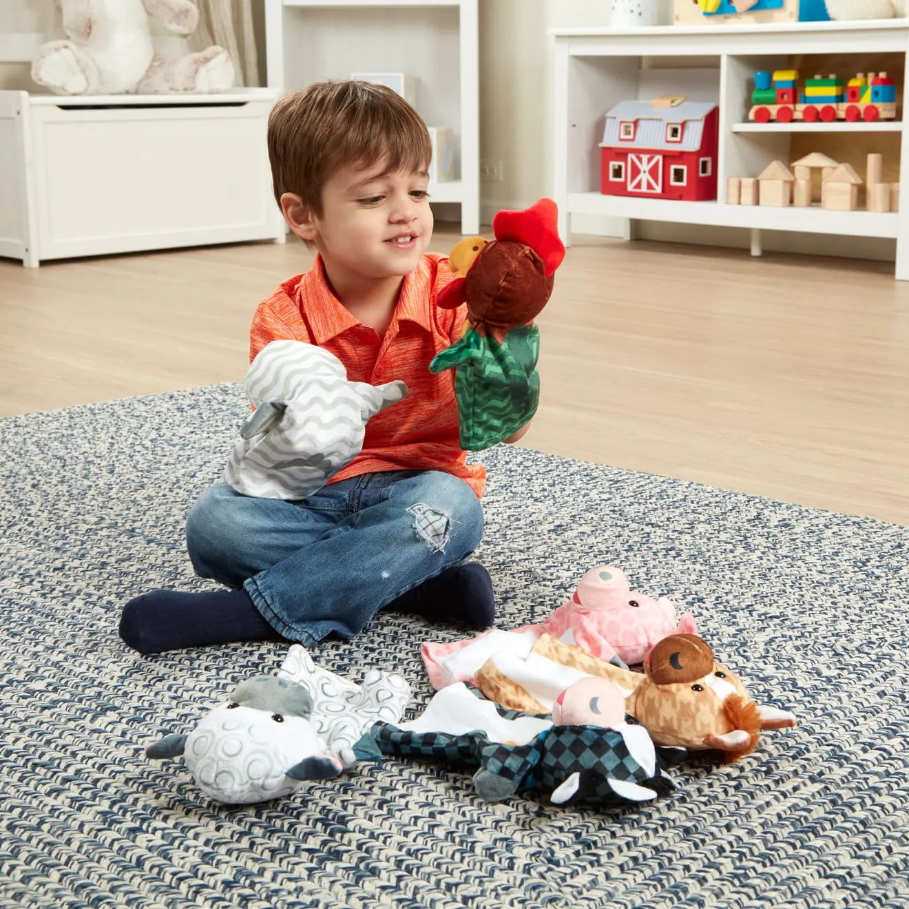Melissa & Doug Barn Buddies Handpuppen Bauernhof 6-teilig Plüsch
