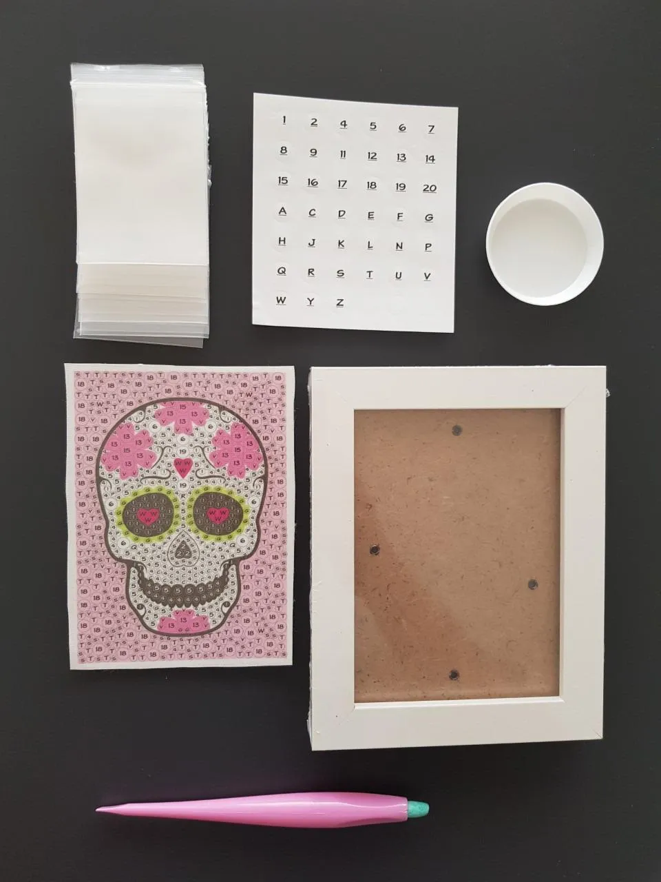Buki Be Teens Glitters Totenkopf Diamond Painting Rahmen
