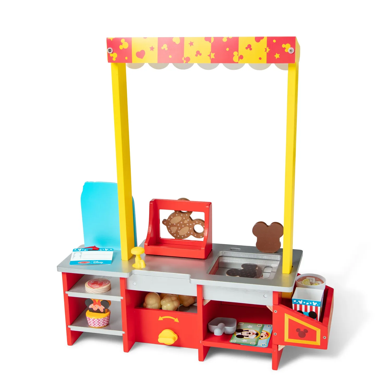 Melissa & Doug Disney Snacks Popcorn Verkaufsstand Holz 33 Teile