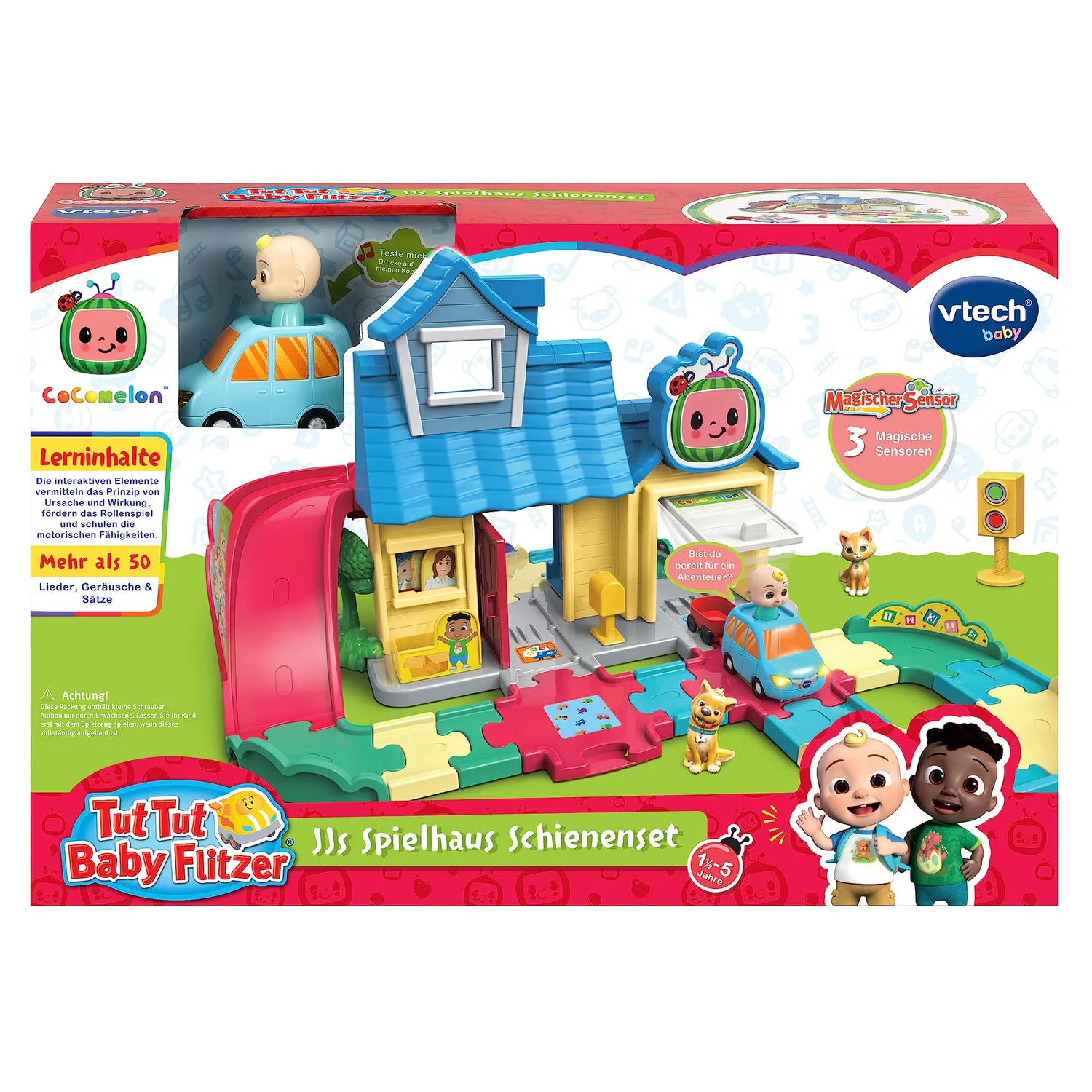 VTech Tut Tut Baby Flitzer Cocomelon JJs Spielhaus Schienenset