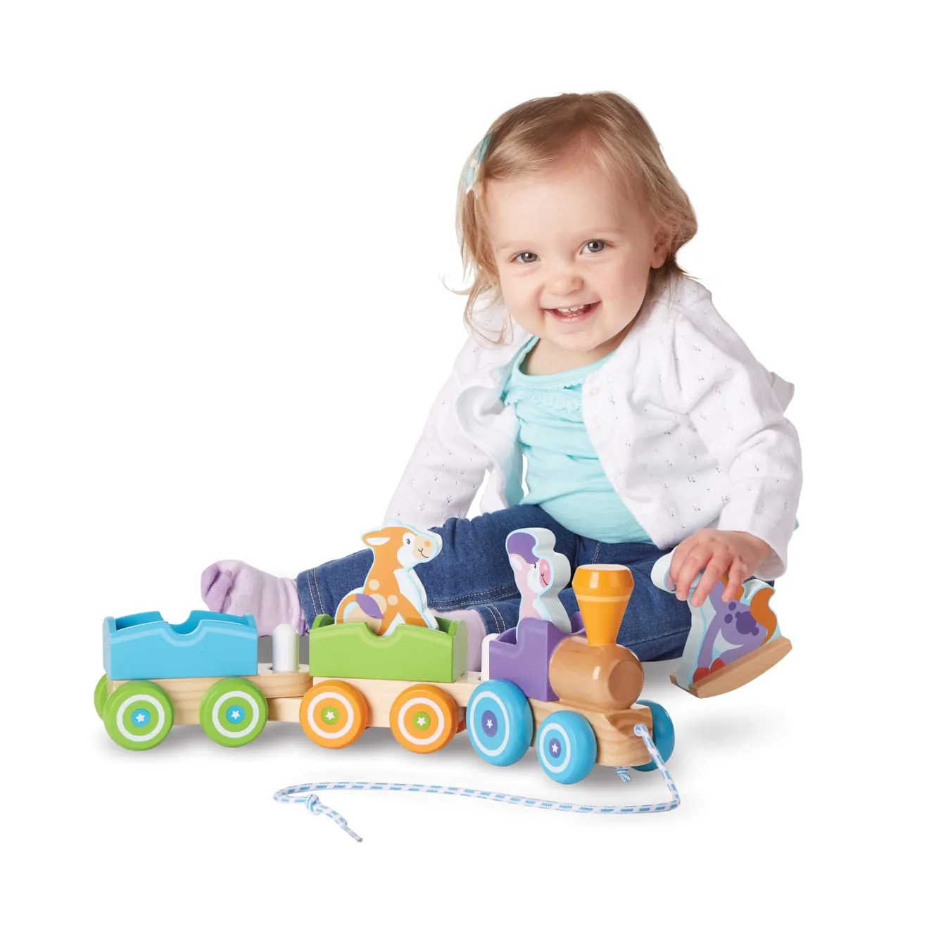 Melissa & Doug First Play Bauernhof Holz-Ziehzug 6-tlg ab 18 Monaten