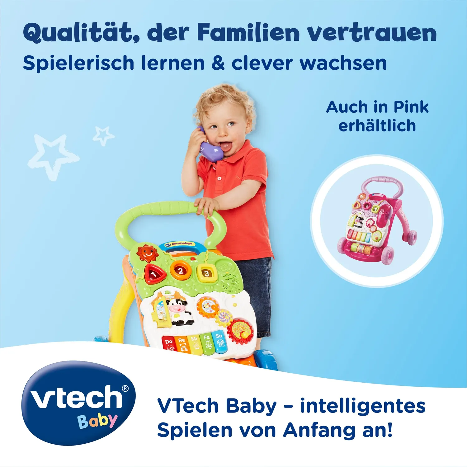 VTech Spiel- und Laufwagen Lauflernhilfe mit Spielboard