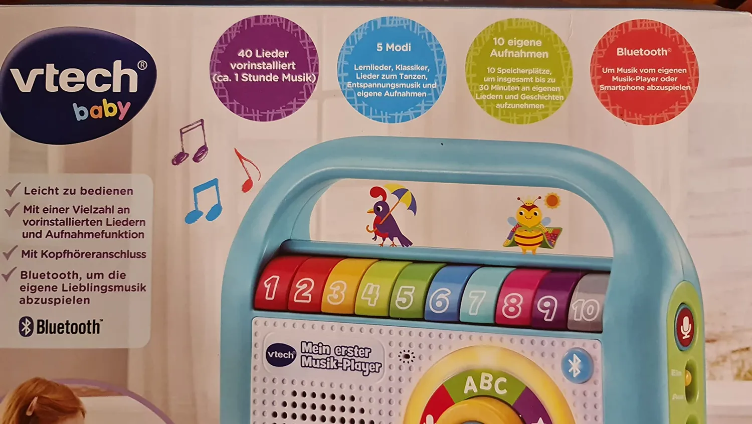 VTech Mein Erster Musik-Player Musikplayer Pink mit Aufnahme