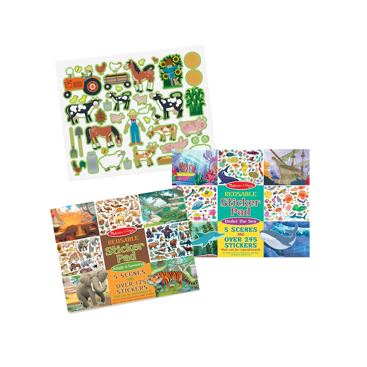 Melissa & Doug Reusable Sticker Pad Sticker 3er-Set