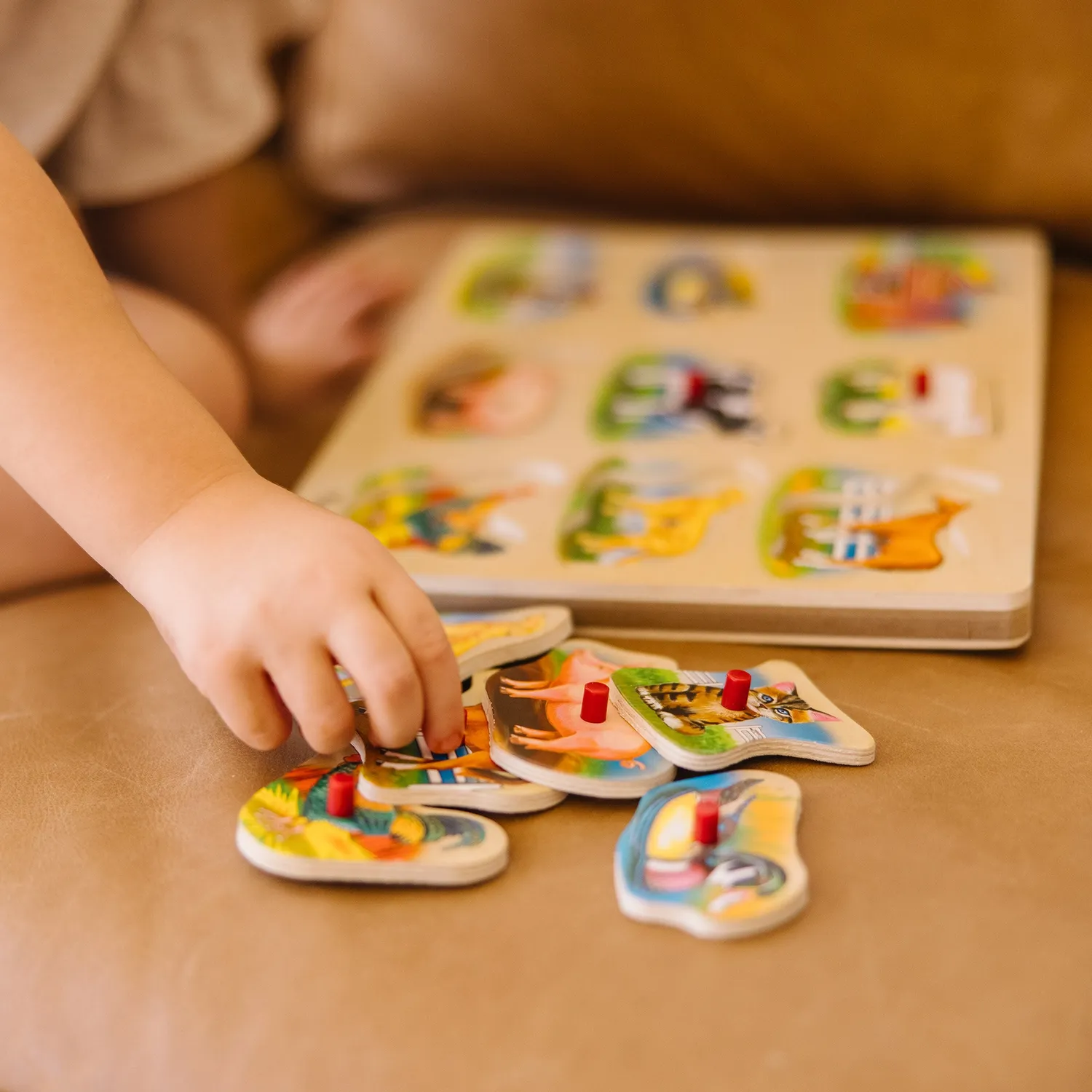 Melissa & Doug Farm Sound Puzzle Holz 8 Teile Tiere
