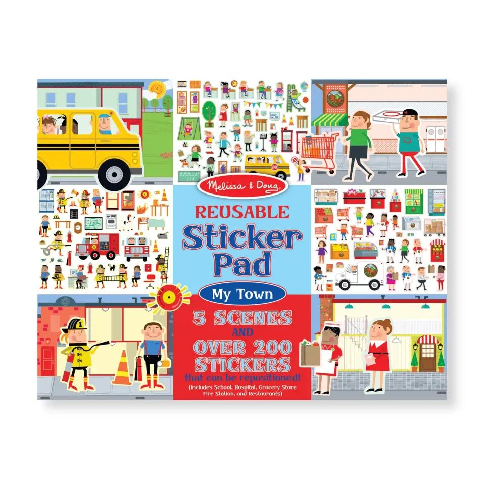 Melissa & Doug My Town Stickerbuch wiederverwendbar 200 Sticker