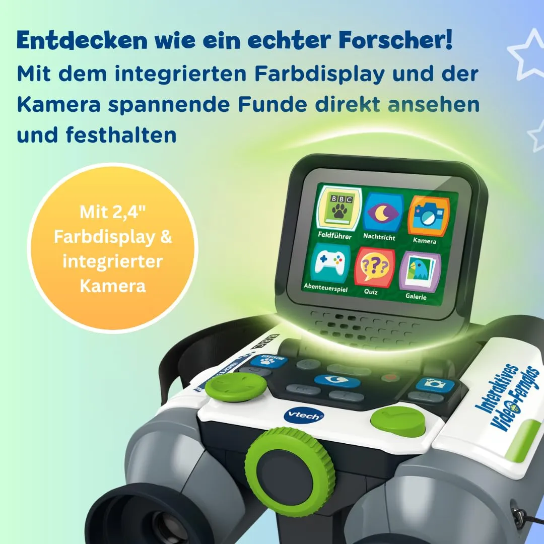 VTech Interaktives Video-Fernglas Kamera 10x Zoom mit BBC Fakten