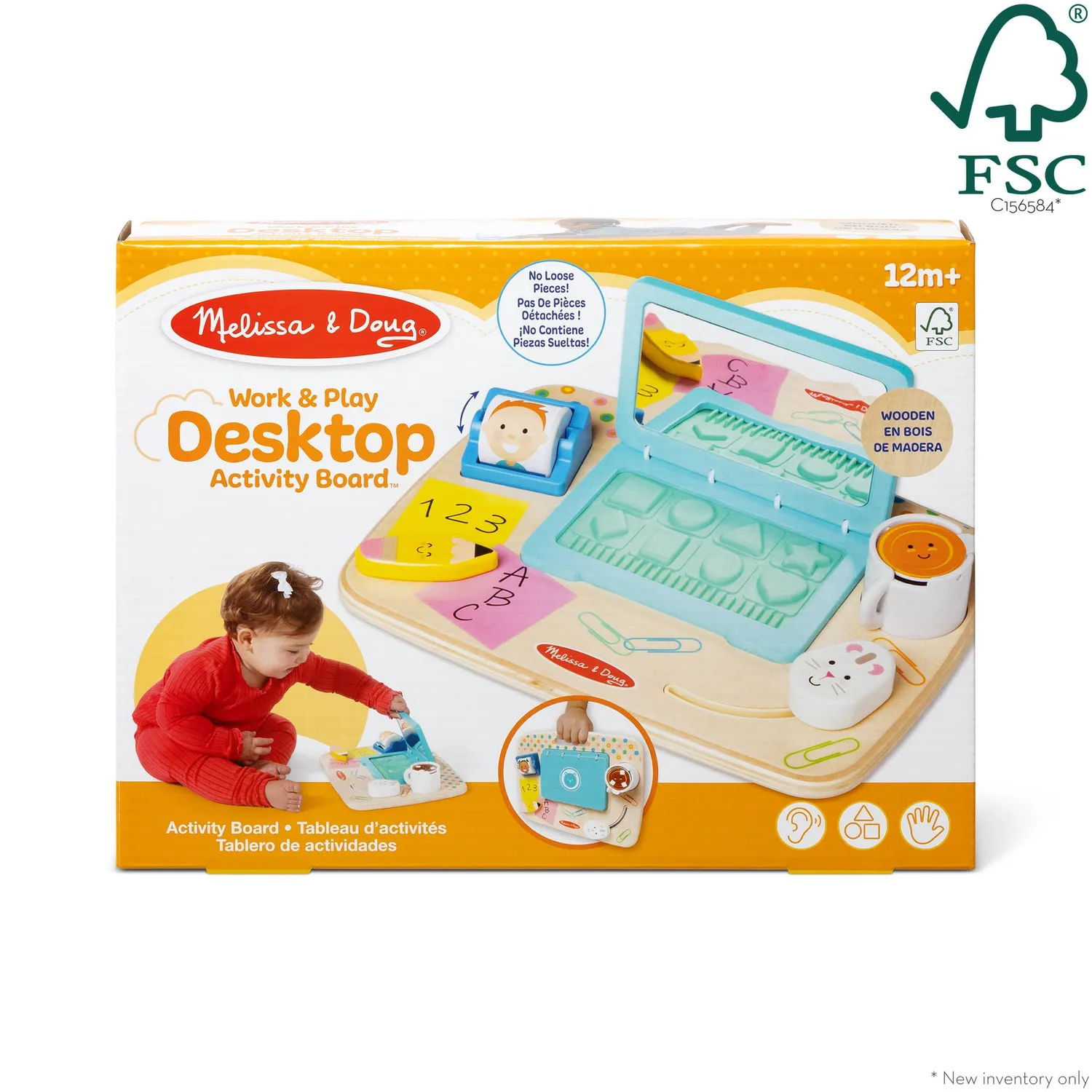 Melissa & Doug Work & Play Activity Board Holz Laptop