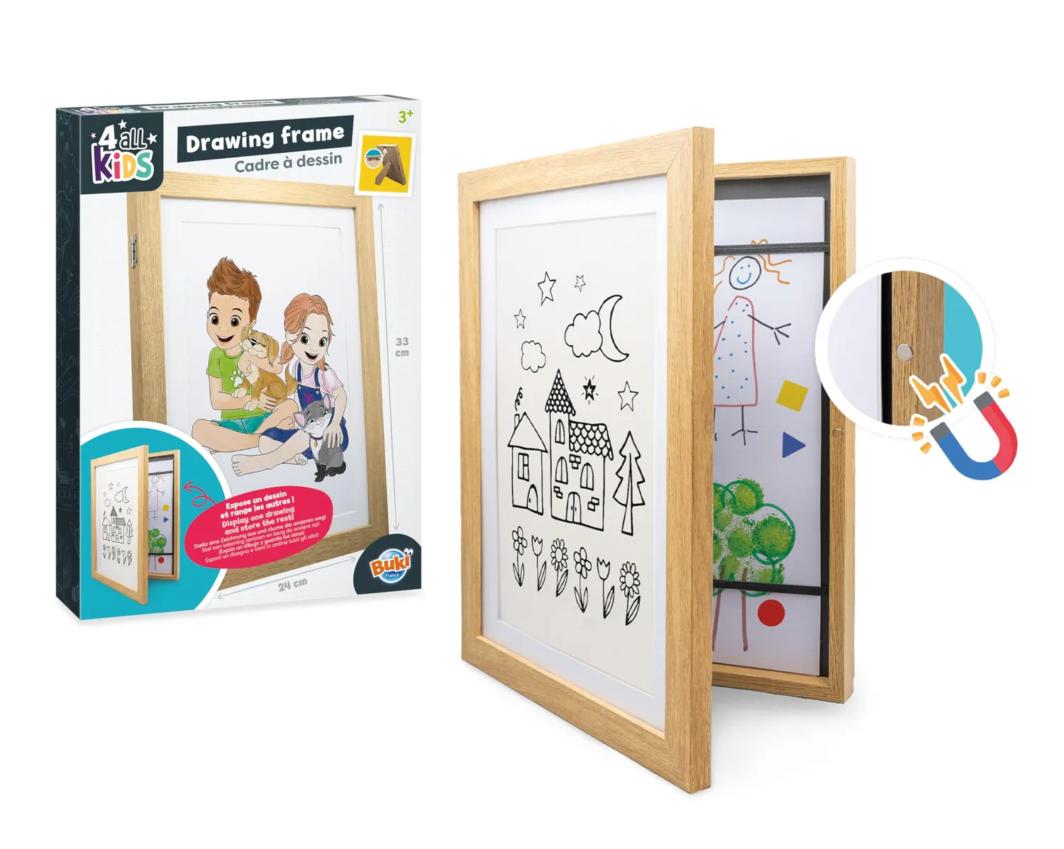 Buki Kinderkunst FK013 Bilderrahmen A4 weiß für 50 Bilder