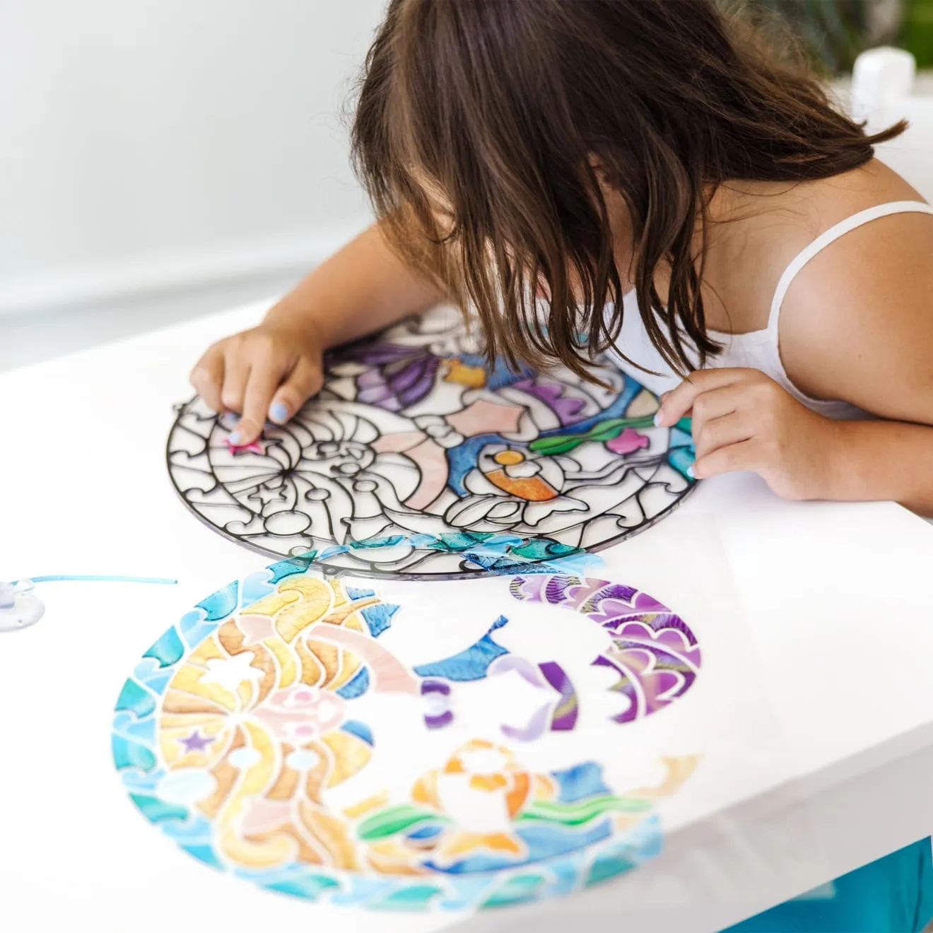 Melissa & Doug Stained Glass Made Easy Mermaid Bastelset Meerjungfrau