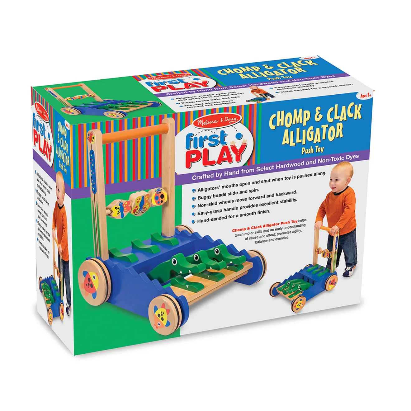 Melissa & Doug Chomp Clack Alligator Schiebespielzeug