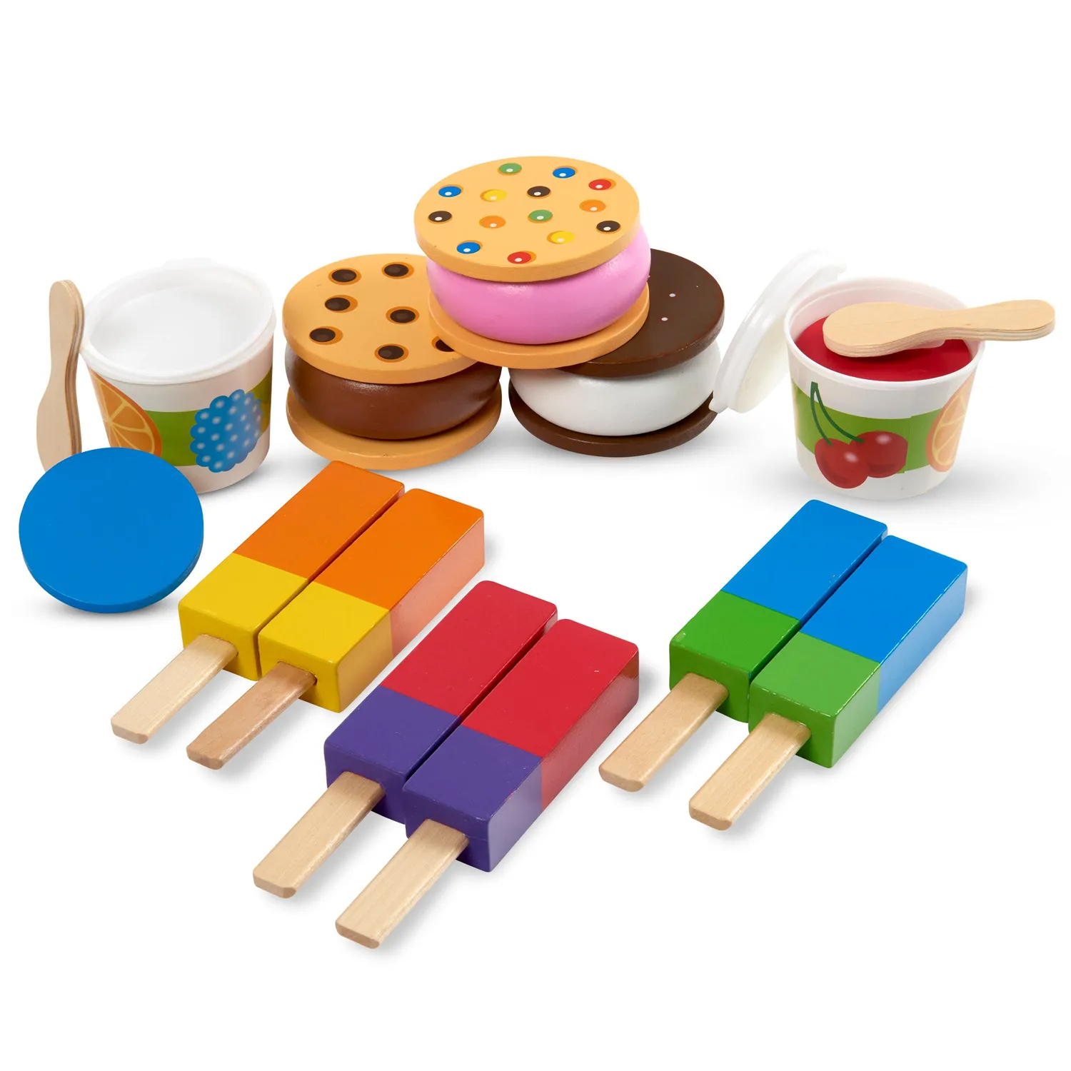 Melissa & Doug Frozen Treats Spieleis Holz 24-teilig stapelbar