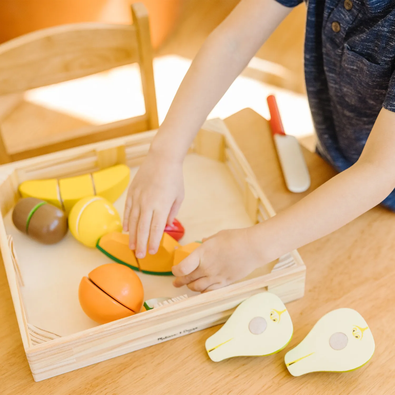 Melissa & Doug Cutting Fruit Spiellebensmittel Holz 17-tlg zählend