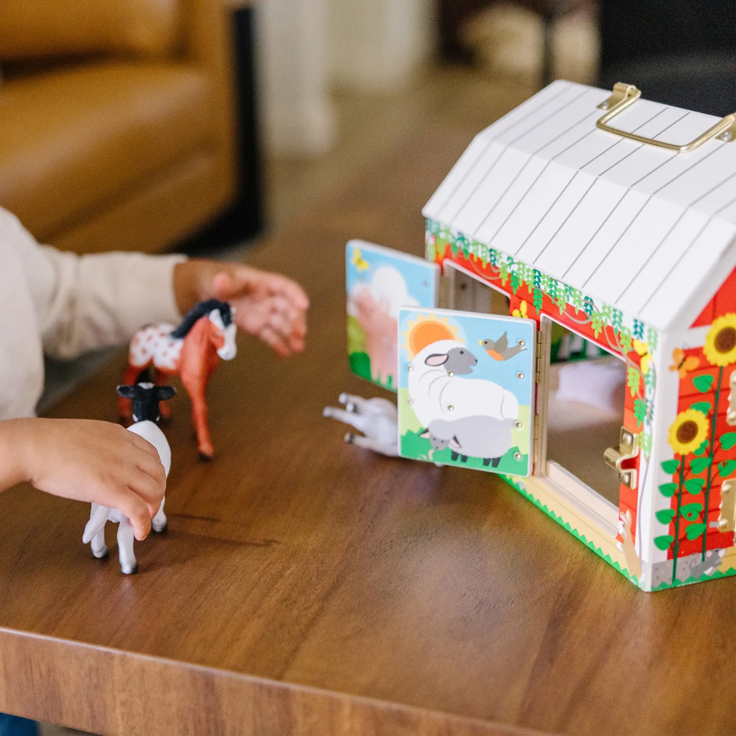Melissa & Doug Latches Barn Spielscheune Holz mit Tieren ab 3 J.