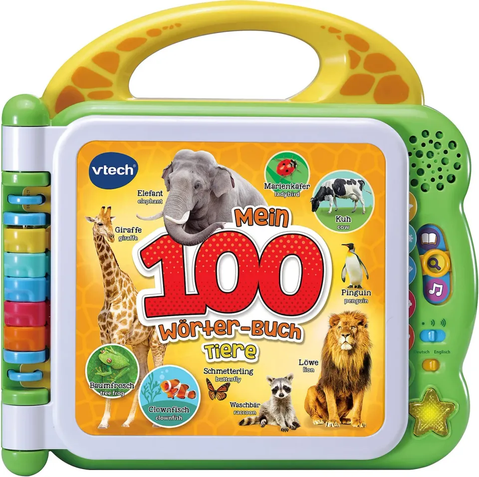 VTech Mein 100-Wörter-Buch Tiere 80-609544 Bilderbuch zweisprachig