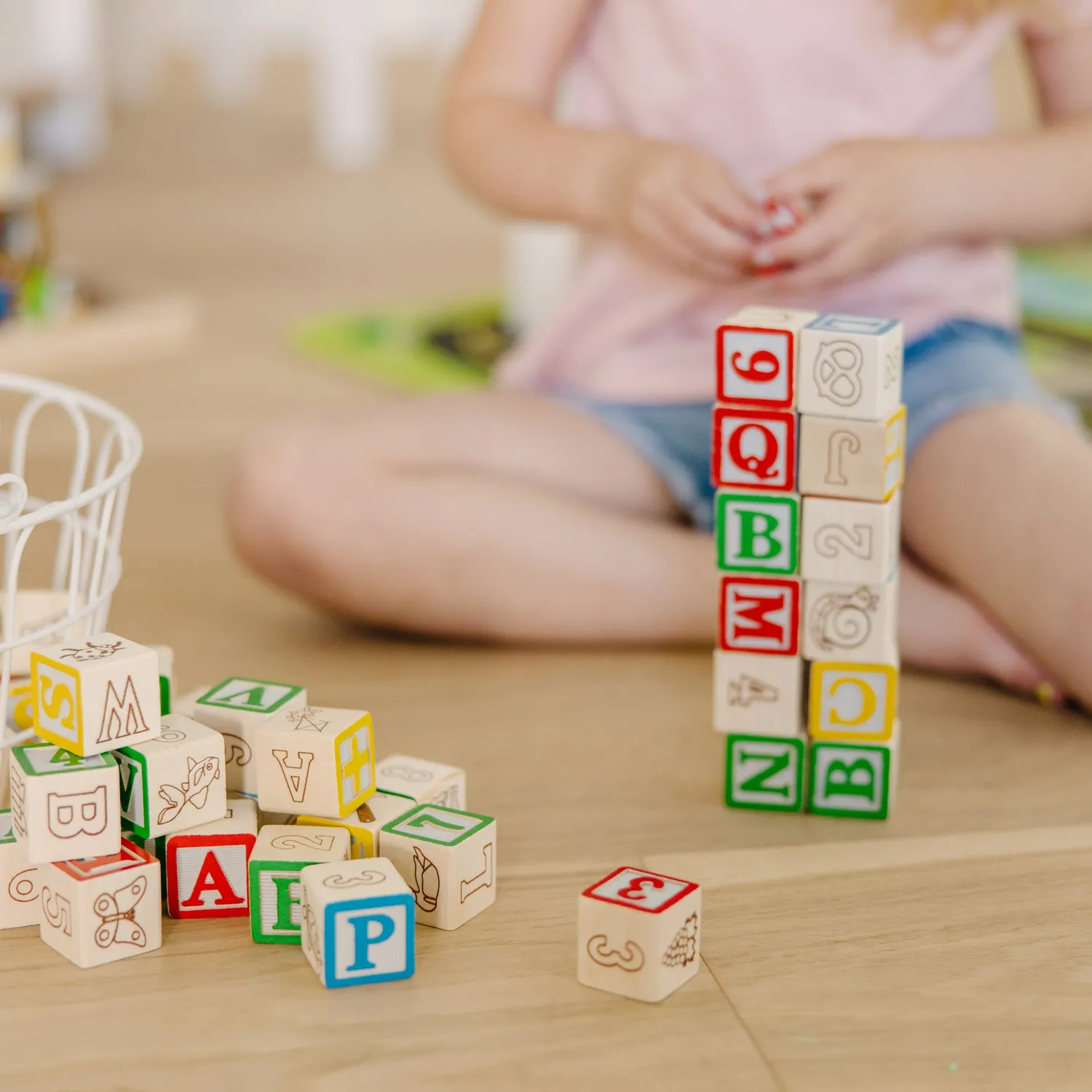 Melissa & Doug ABC 123 Blocks Holzbausteine 50-teilig