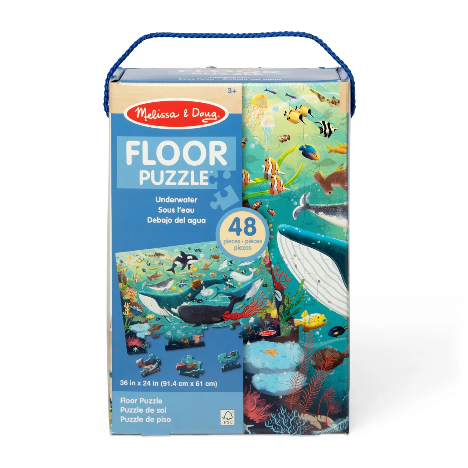 Melissa & Doug Underwater Floor Puzzle Bodenpuzzle 48 Teile groß