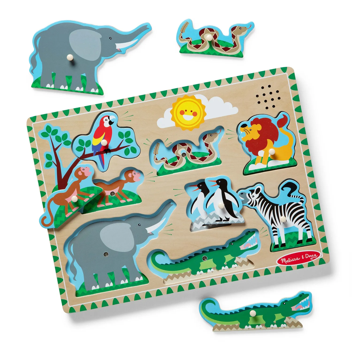 Melissa & Doug Zoo Soundpuzzle Tiere 8 Teile