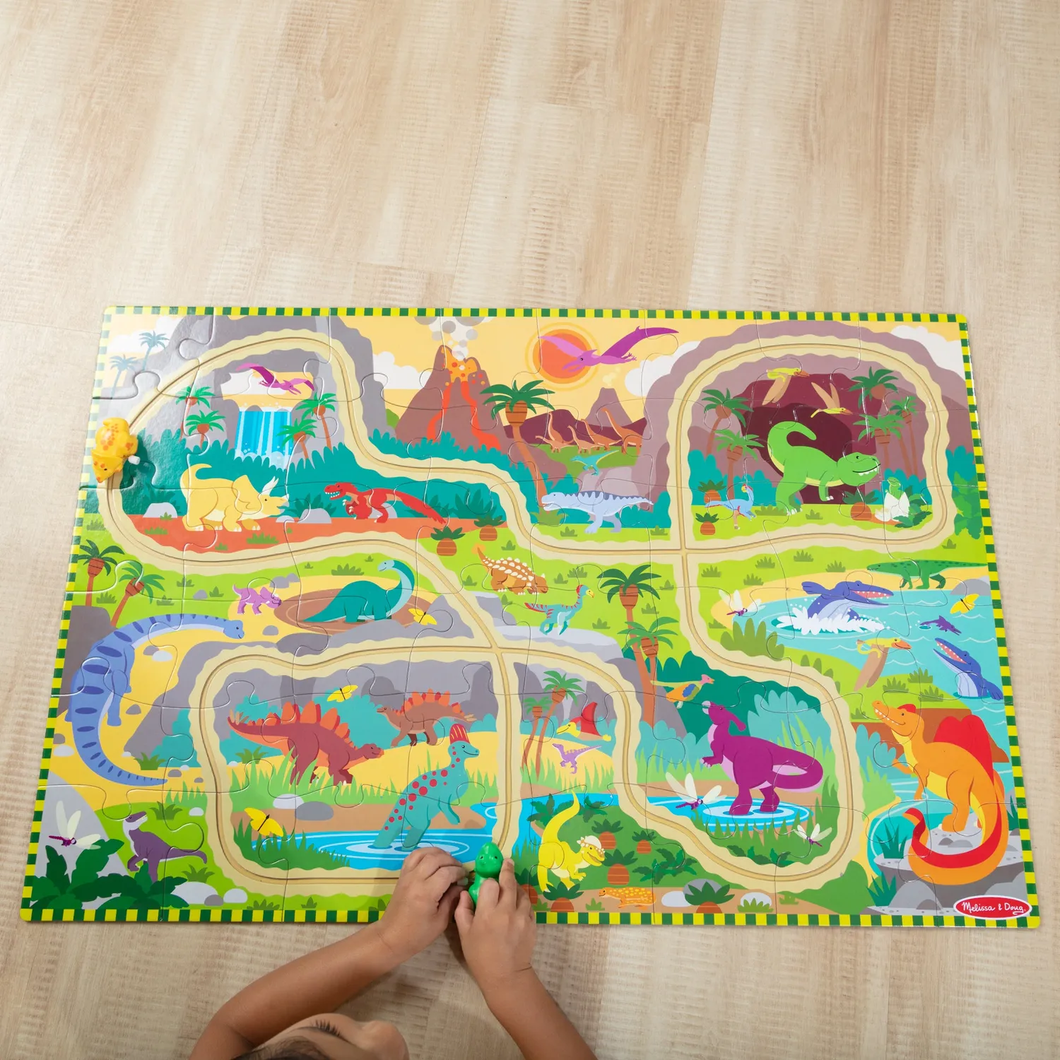 Melissa & Doug Dinosaur Adventure Tracks Bodenpuzzle 48 Teile