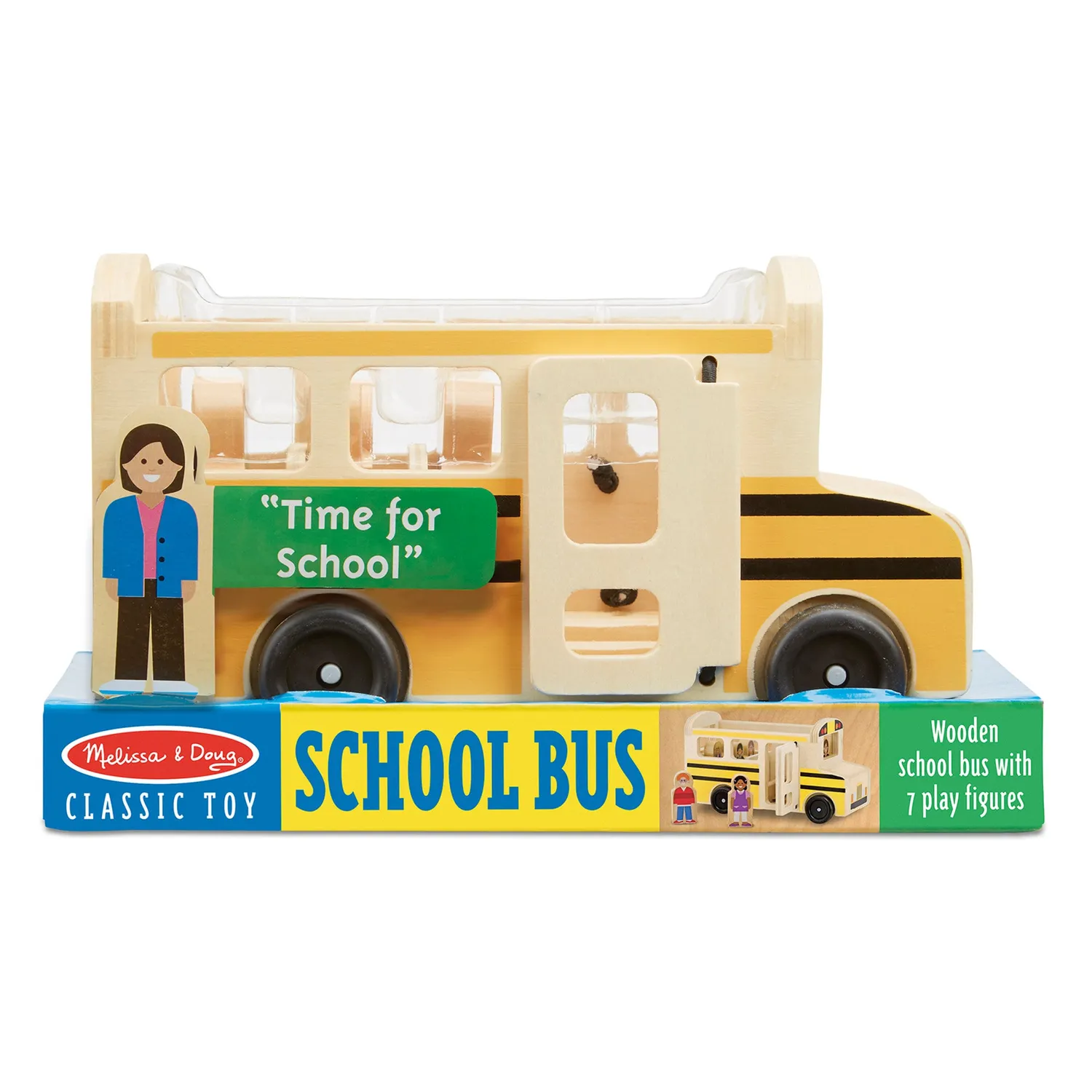Melissa & Doug Wooden School Bus Schulbus Holz 8-teilig
