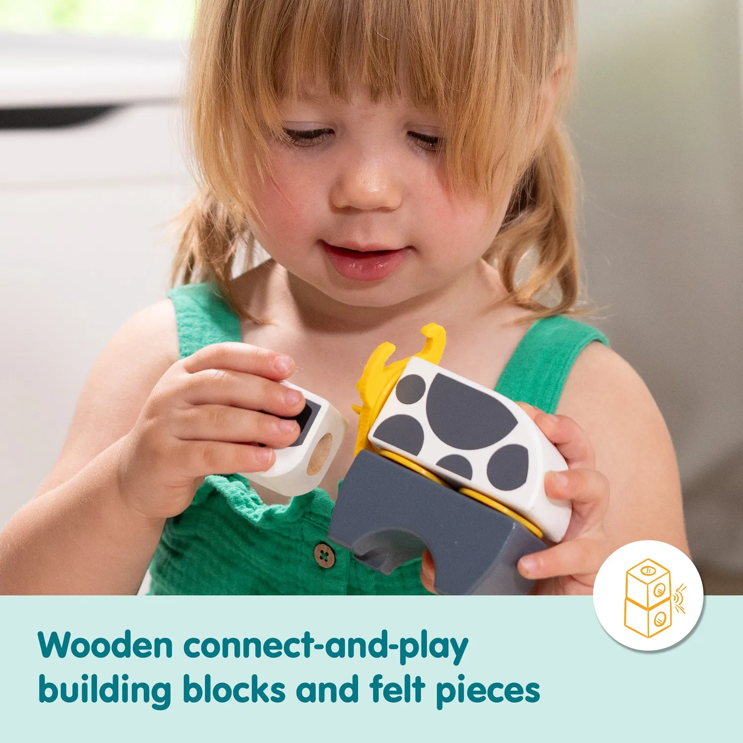 Melissa & Doug Blockables Bauernhof Bauklötze-Set Holz ab 2 Jahre