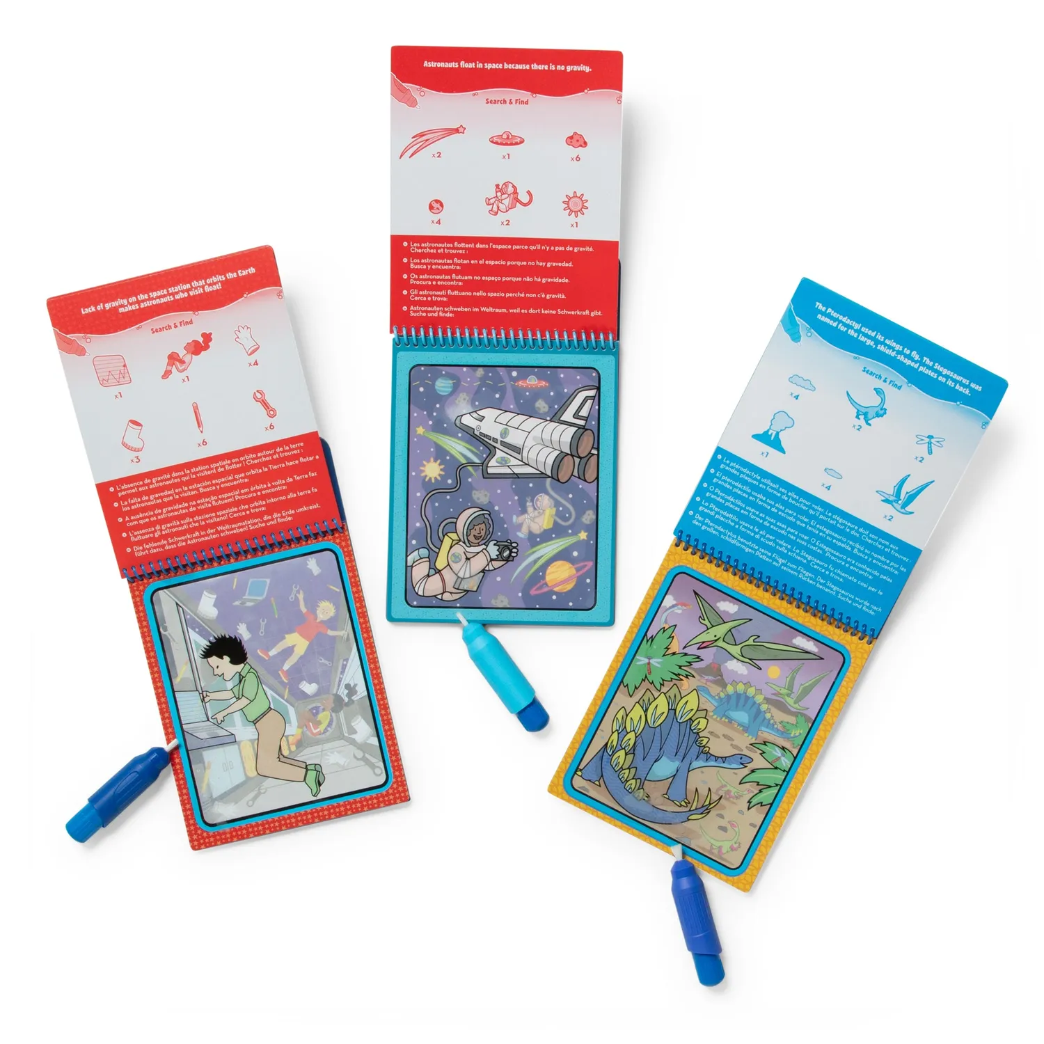 Melissa & Doug Water WOW 3er Dino Abenteuer Weltraum