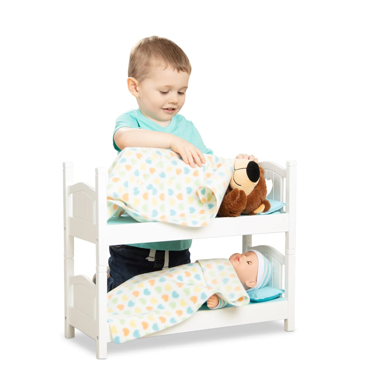 Melissa & Doug Mine to Love Puppen Etagenbett Holz weiß