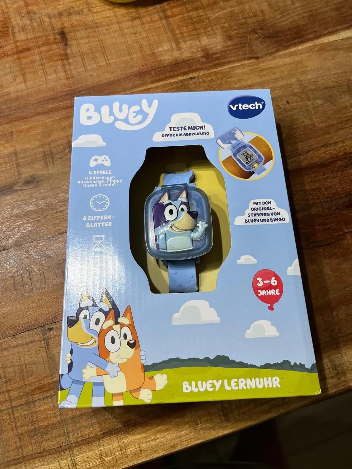 VTech Bluey Lernuhr Kinderuhr mit 4 Spielen 3-6 Jahre
