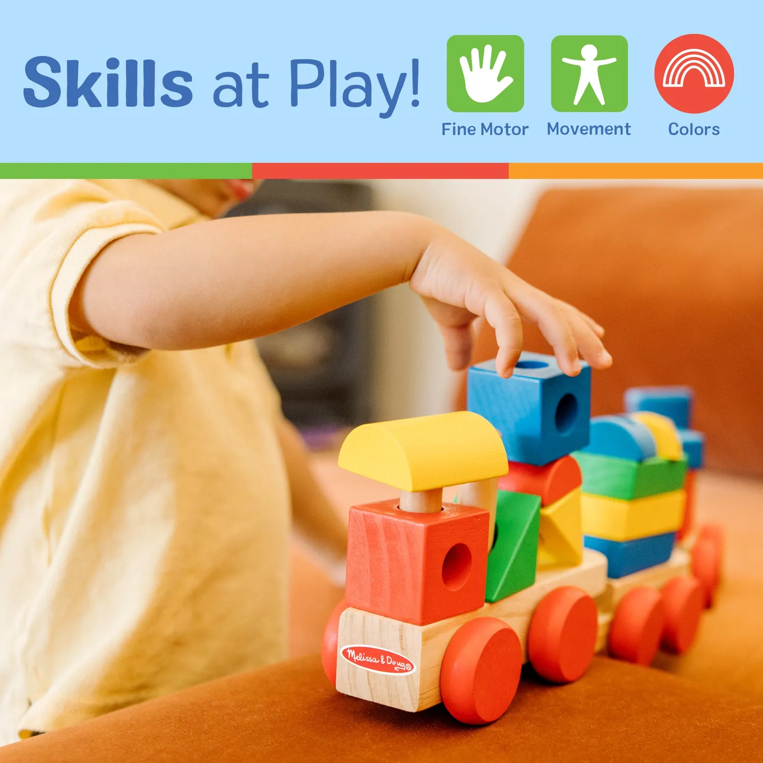 Melissa & Doug Stacking Train Holz-Stapelzug 15-tlg bunt