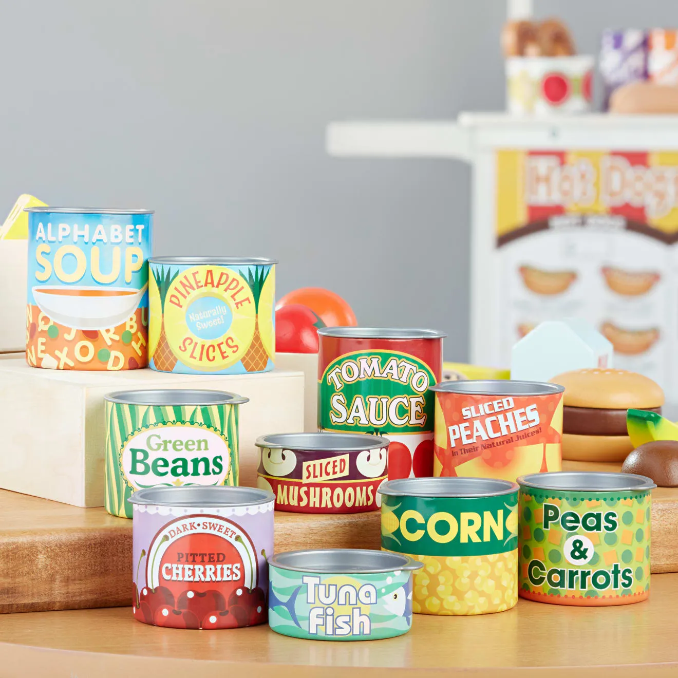 Melissa & Doug Let's Play House Grocery Cans Spielessen Dosen-Set