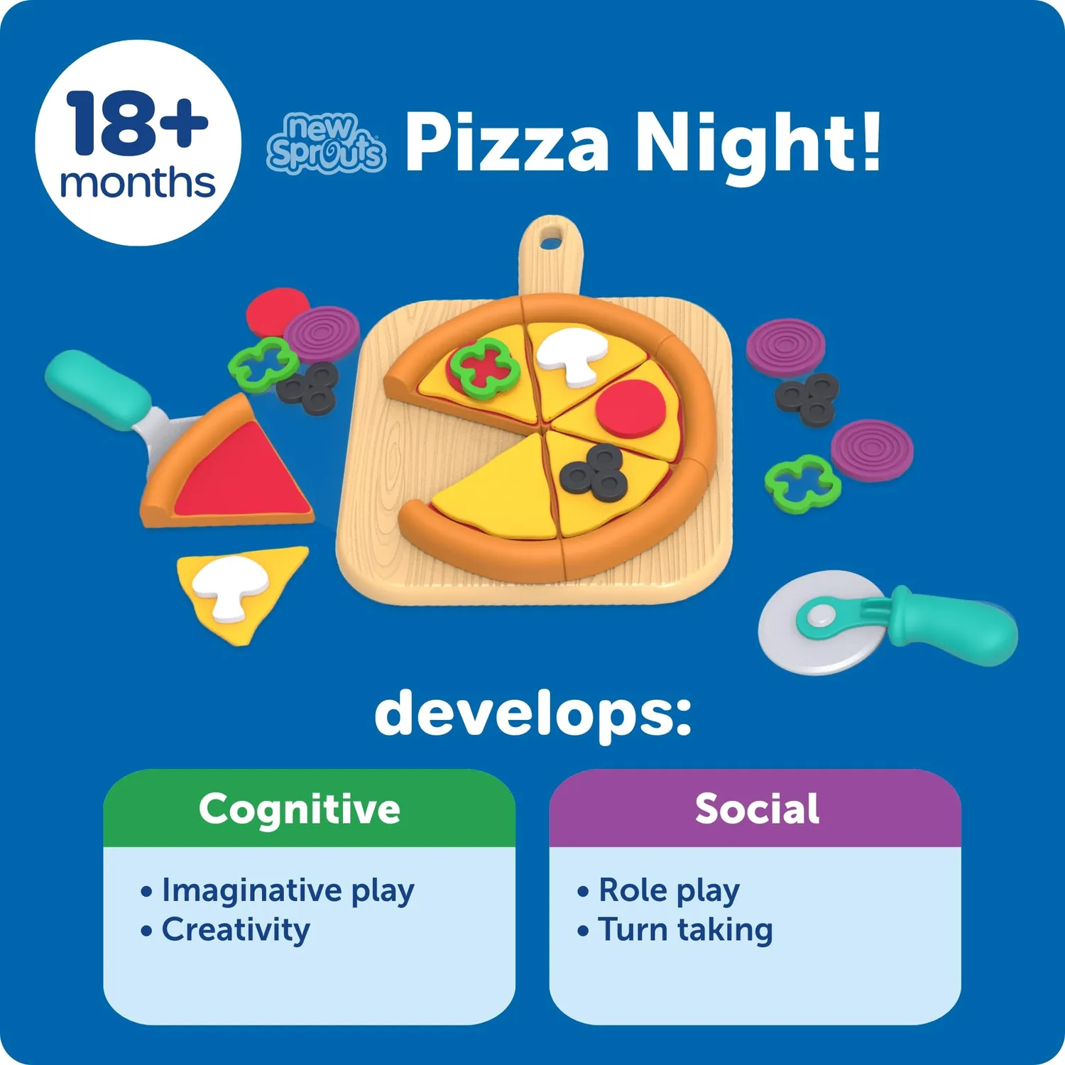 Learning Resources New Sprouts Pizzaabend Spielset 32-teilig Rollenspiel