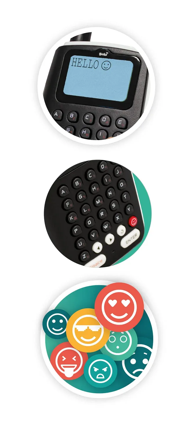Buki TW04 Walkie Talkie Messenger Funkgerät 2er Schwarz Weiß