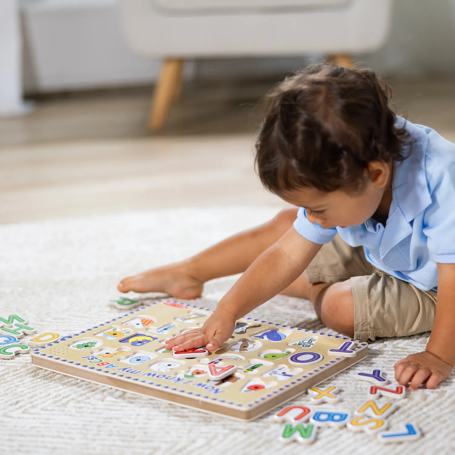 Melissa & Doug Alphabet Sound Puzzle Holzpuzzle 26 Teile mit Ton