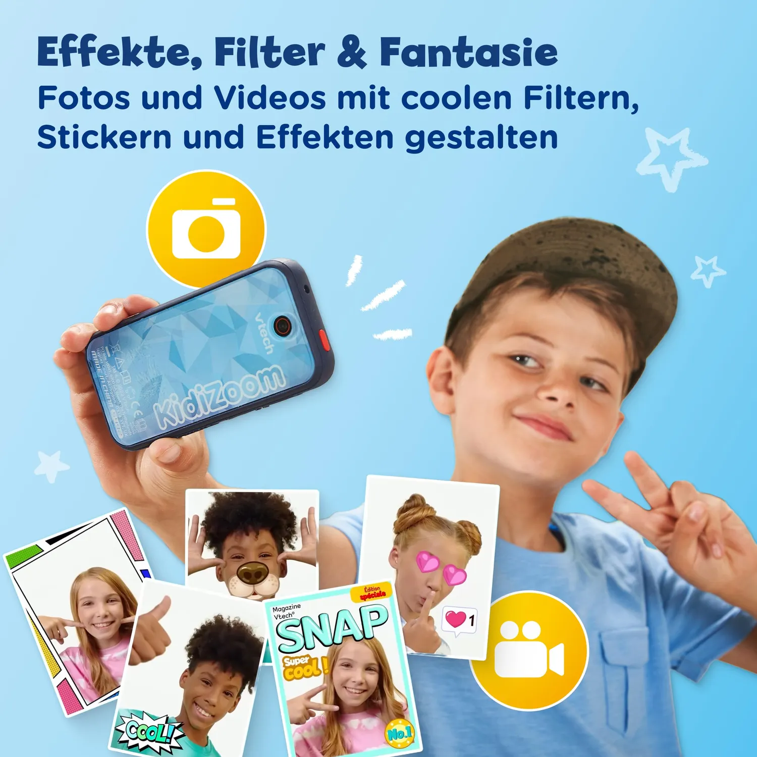 VTech KidiZoom Snap Touch Kinderkamera blau 5MP Touch